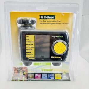 Melnor AquaTimer 3100 Automatic 2 Outlet Water Timer LCD Screen 2 Zones. New.